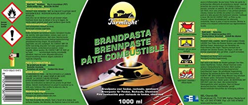 Farmlight 6 litros (6 x 1 L) Pasta de combustión Gel Pasta de Encendido Gel de Chimenea Fondue bioetanol para Mesa Fuego de Mesa Mesa Chimenea Super Ayuda de Encendido