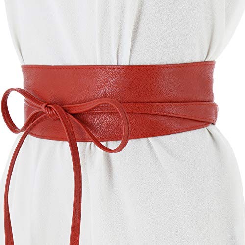 FASHIONGEN - Cinturón obi cuero artificial Mica - Rojo, S-M