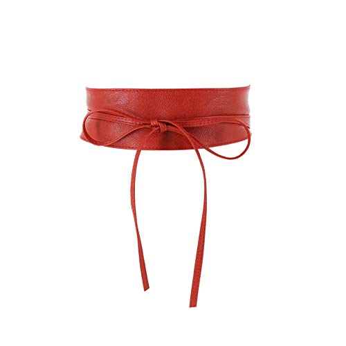 FASHIONGEN - Cinturón obi cuero artificial Mica - Rojo, S-M