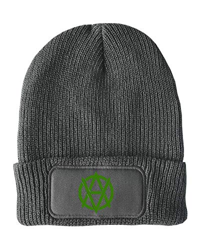 FatCuckoo - Gorro de Invierno Unisex con símbolo de veganarquismo Negro Gris Oscuro Taille Unique