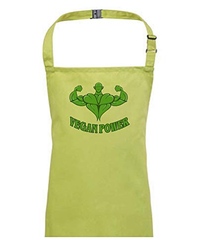 FatCuckoo- Vegan Power- Veganism Strong Man - Delantal para niños infantil verde lima