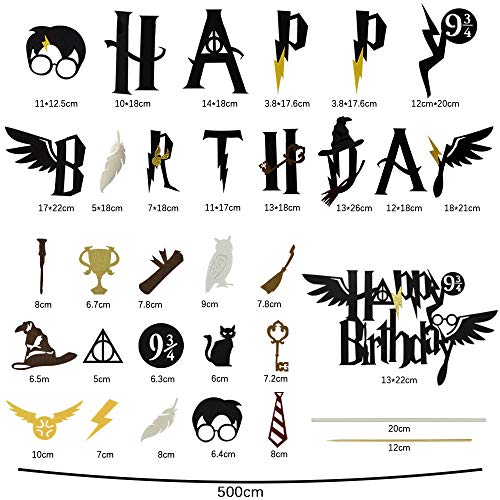 FAVENGO 18 Pcs Decoracion Harry Potter Cumpleaños Fiesta Tematica Harry Potter Adornos de Harry Potter para Cumpleaños para Adultos y Infantil Decoracion para Fiesta Tematica de Harry Potter Halloween