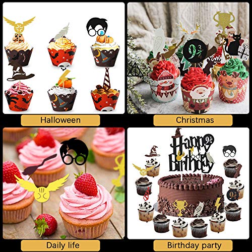 FAVENGO 18 Pcs Decoracion Harry Potter Cumpleaños Fiesta Tematica Harry Potter Adornos de Harry Potter para Cumpleaños para Adultos y Infantil Decoracion para Fiesta Tematica de Harry Potter Halloween