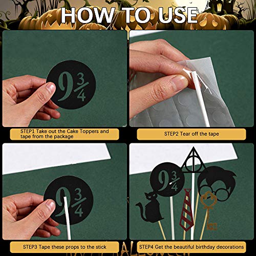 FAVENGO 18 Pcs Decoracion Harry Potter Cumpleaños Fiesta Tematica Harry Potter Adornos de Harry Potter para Cumpleaños para Adultos y Infantil Decoracion para Fiesta Tematica de Harry Potter Halloween