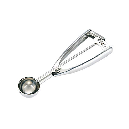 Fayomir - Cuchara de Helado de Acero Inoxidable, 3 cm de diámetro, con Disparador, para Helados, Galletas, Pasteles, Melones