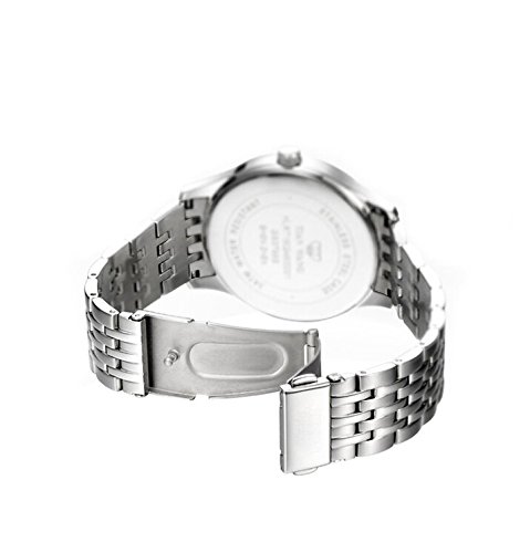 FDC – Navidad Regalo Relojes Hombre Fashion Fecha Acero Inoxidable Reloj de Pulsera de Cuarzo japonés Monstruo de Las Galletas Pixel Art