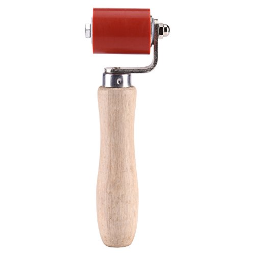 Fdit 1pc 40mm Rodillo Presionador Manual Resistente a Alta Temperatura Rodillo de Presión de Silicona PVC Soldadura Herramienta de Instalación (Rojo)