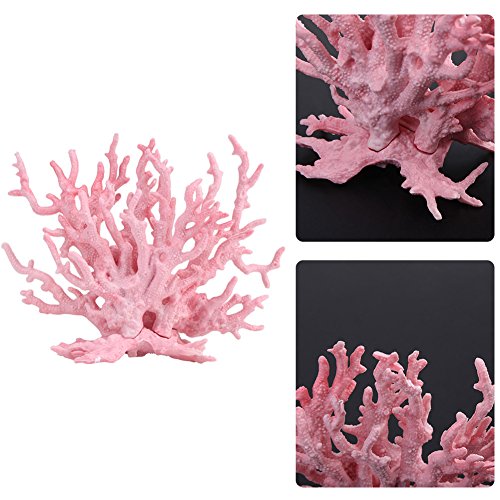 Fdit Acuario Plástico Artificial Planta Decoraciones Coralinas de Tanque de Pescados en Diversos Tamaños y Color(Rosa (S))