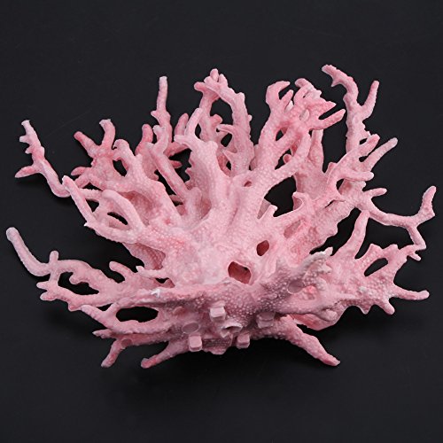Fdit Acuario Plástico Artificial Planta Decoraciones Coralinas de Tanque de Pescados en Diversos Tamaños y Color(Rosa (S))
