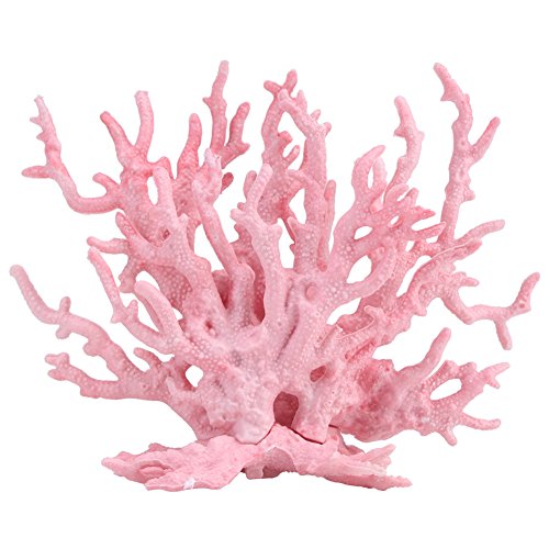 Fdit Acuario Plástico Artificial Planta Decoraciones Coralinas de Tanque de Pescados en Diversos Tamaños y Color(Rosa (S))