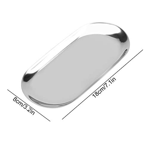 Fdit - Bandeja de almacenamiento de estilo nórdico para cosméticos, joyas y pasteles (acero inoxidable) Silver L