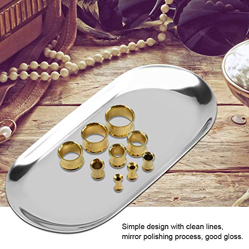 Fdit - Bandeja de almacenamiento de estilo nórdico para cosméticos, joyas y pasteles (acero inoxidable) Silver L