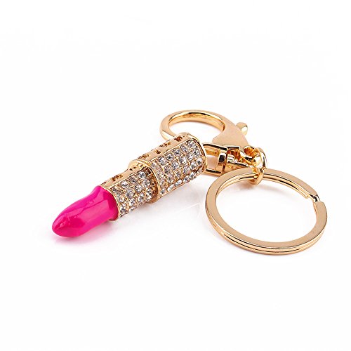 Fdit Crystal Lipstick - Llavero para maquillaje, diseño de diamantes de imitación
