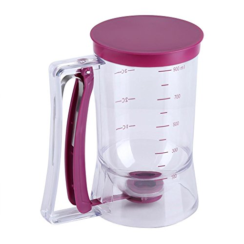 Fdit Dispensador de Masa de 900 ml Dispensador de Masa de Taza Herramienta de horneado Ideal para Cupcakes Muffins Creeps Tarta Waffles con Etiqueta de medición