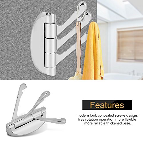 Fdit Dormitorio Baño Gancho Giratorio Tres Brazos Capa Sombrero Ganchos Montaje en Pared Rail Bata Cocina Moderno Hotel Hardware Utensilios Utilidad Gancho Perchero Rack Rack Rack Rack Rack Rack Rack