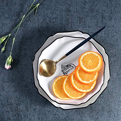 FDPVJSS Juego de Cena Combi-Set, tazones de Porcelana, Plato, cucharas, Traje de 32 Piezas, para hornos de microondas, lavavajillas
