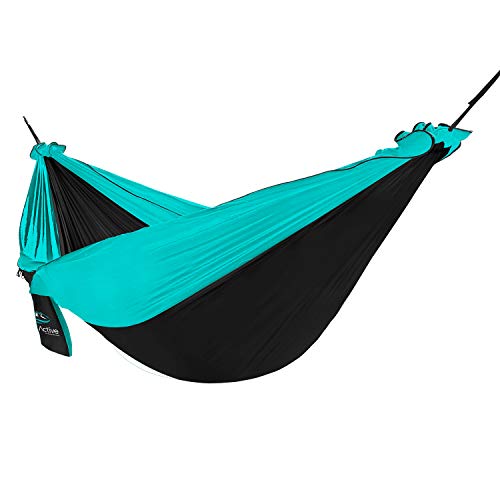 FE Active Hamaca para Acampar al Aire Libre - Hamaca Doble o Individual con Mosquitera Hamaca Colgante para Arbol, Hamaca de viaje, Hamacas de Jardín, Kit de Supervivencia | Diseñado en California