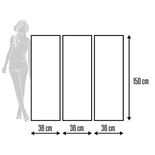 Feeby Frames Biombo Impreso sobre Lona, tabique Decorativo para Habitaciones, a una Cara, de 3 Piezas (110x150 cm), Playa, MAR, Blanco, Azul