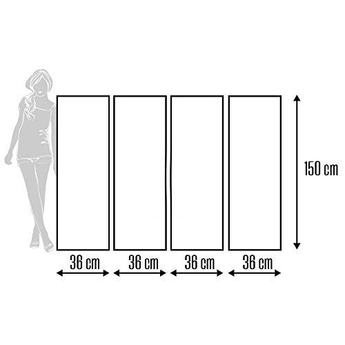 Feeby Frames Biombo Impreso sobre Lona, tabique Decorativo para Habitaciones, a una Cara, de 4 Piezas (145x150 cm), Cerezo JAPONÉS, Blanco, Rojo, Negro