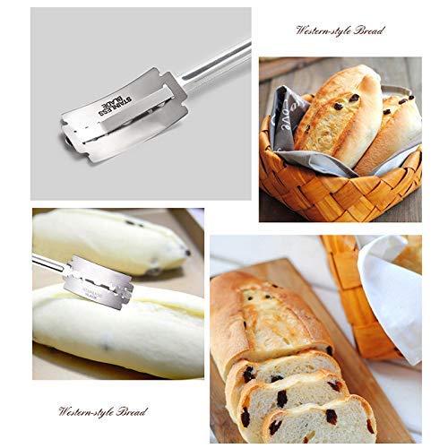 Feeilty Pan Panadería Cortador Roza Herramienta Masa Fabricación Afeitadora Mango Madera Fuente de Horno