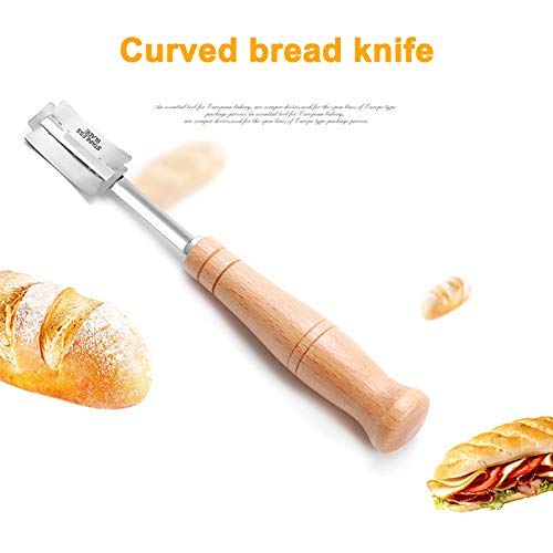 Feeilty Pan Panadería Cortador Roza Herramienta Masa Fabricación Afeitadora Mango Madera Fuente de Horno