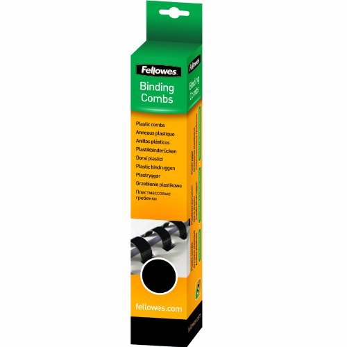Fellowes 5345307 Canutillos de Plástico (A4, 6 mm) para Encuadernadoras de Canutillo de Plástico, Encuaderna de 2 A 20 Hojas, Pack de 100, Color Negro