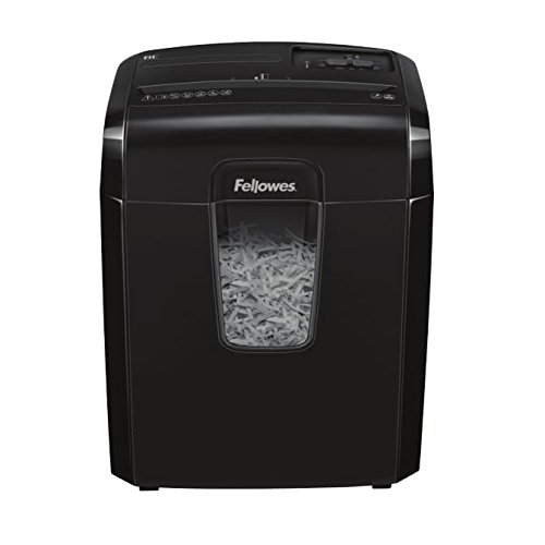 Fellowes 8C - Destructora trituradora de papel, corte en partículas, 8 hojas, negro