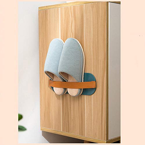 FemKey Zapatero de Pared, 2 Piezas Zapateros, Estante de Almacenamiento de Zapatillas Autoadhesivas No Perforadas, Chanclas Bandeja de Almacenamiento, Zapatero para Zapatillas de Baño, Rosa y BLU