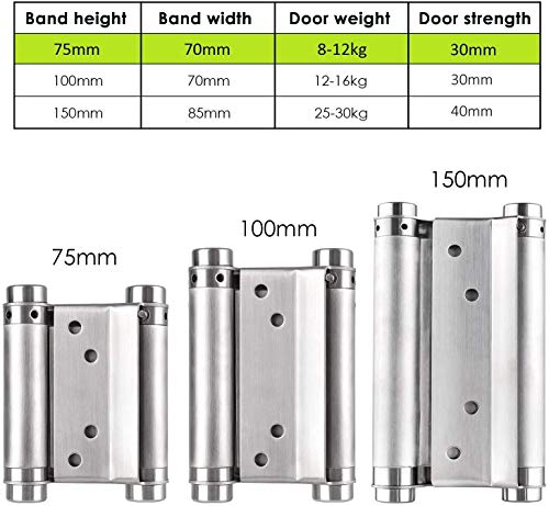 FEMOR 2 pcs Bisagras, de Acero Inoxidable, 75 mm , Conectores Plegables de Muebles, Para Puertas, el Hogar Gabinete, la Puerta del Armario etc (con Tornillos)