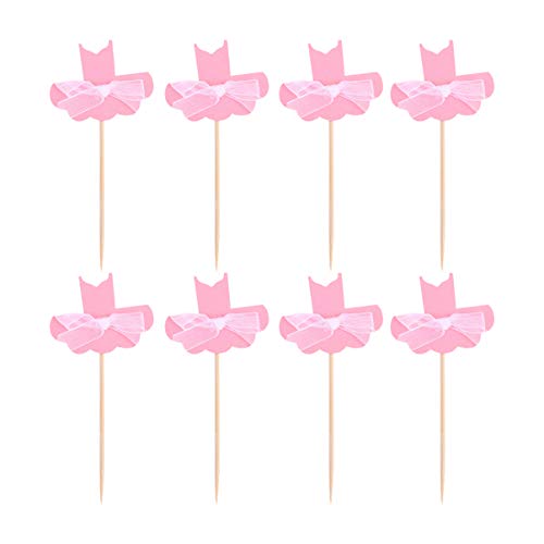FENICAL Torta Topper Ropa de Ballet Suministros de Fiesta de Papel Inserto de La Torta Selecciones de La Magdalena Topper de La Torta para Decoración Fiesta de Cumpleaños