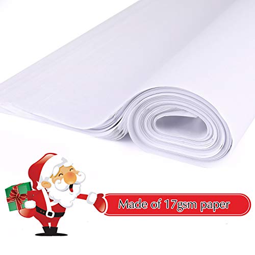 FEPITO 100 hojas de papel de seda de Navidad, papel blanco para envolver regalos, para envolver regalos, manualidades (14 x 20 pulgadas)