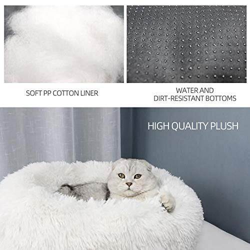Festnight Cama Perro Gato Grande Pequeño Cama Mascota Redonda Felpa Sofa Suave Cachorro Animales Domésticos Invierno, Cómoda y Lavable, X/S/L/XL, Rosa/Blanco/Gris Claro/Gris Oscuro/Rojo/Marrón Claro