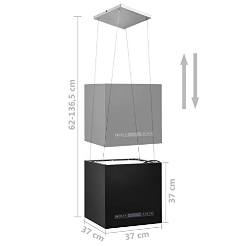 Festnight Campana Extractora Colgante Táctil LCD Campana Extractora Decorativa Acero Recubierto 37 cm