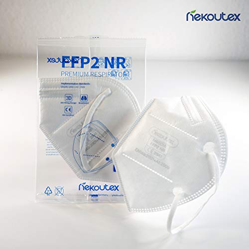 FFP2 - Mascarillas de protección respiratoria premium en un paquete único hermético, 4 capas de protección de las vías respiratorias con CE (NB2841), 10 unidades.