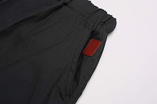 FGFD Pantalones de Hombre Jogger Deportivos Pantalón Cargo Casuales Chino de Algodón Pants Sueltos Ocasionales (Negro, XXL)