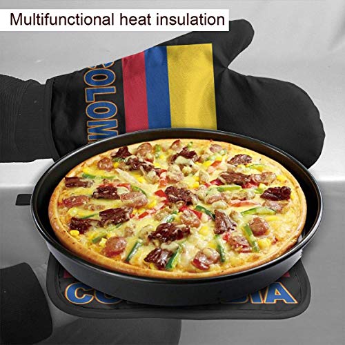 FGHJY Bandera colombiana Manoplas y soportes para ollas Colombia Guantes para cocinar Guantes para hornear para cocinar en barbacoa