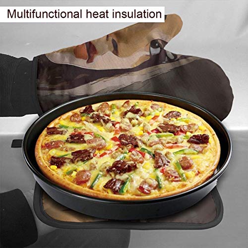 FHTDH Suministros de Cocina, Guantes de Horno y Juegos de ollas Girl Woman Ar Oven Mitts and Pot Holders,Resistant Hot Pads with Polyester Non-Slip BBQ Gloves for Kitchen,Cooking,Baking,Grilling