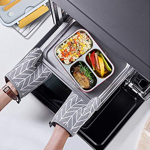 Fiambrera Adultos De Acero Inoxidable Lunch Bento Box Dos Niveles con Tres Compartimentos Contenedor de Alimentos Caja Bento de Acero Inoxidable Fiambreras para Niños