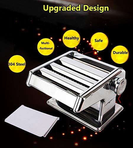 Fideos Que Hace la máquina Manual Máquina de Pasta de Acero Inoxidable Pasta Hecha en casa del Fabricante (Color : Silver, Size : One Size)