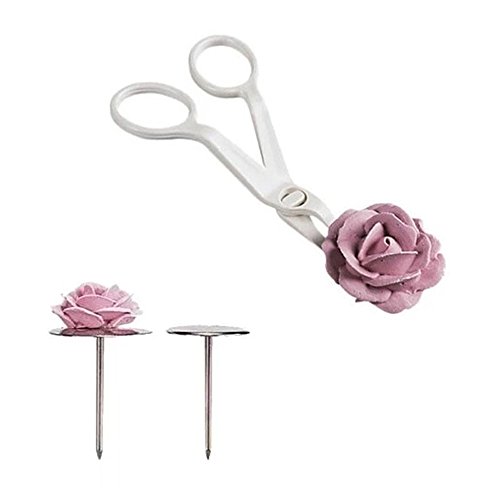 FiedFikt Kit de suministros para decoración de pasteles con 1 tijeras para ribetes,1 uñas de flor,juego de herramientas para decoración de pasteles para cupcakes