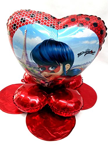 FIESTADEKOR Centro DE Mesa Ladybug FORMADO con Globos DE Poliamida Especial para Decoraciones DE CUMPLEAÑOS