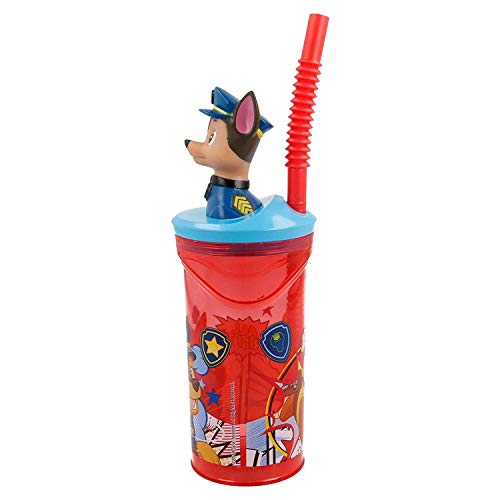 Figura 3D de la Patrulla Canina, rojo, pajita para beber, 23 x 7,5 x 7,5