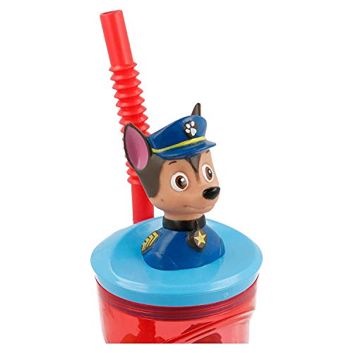 Figura 3D de la Patrulla Canina, rojo, pajita para beber, 23 x 7,5 x 7,5