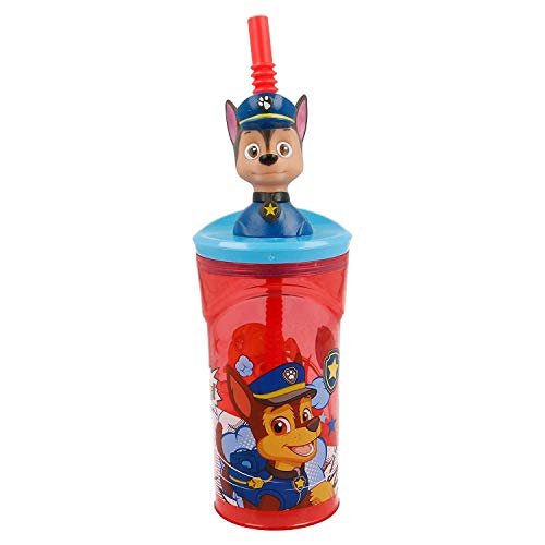 Figura 3D de la Patrulla Canina, rojo, pajita para beber, 23 x 7,5 x 7,5