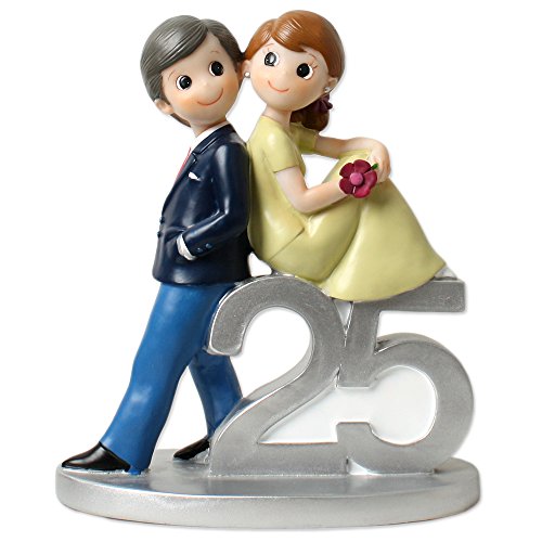 Figura bodas de plata 25 aniversario GRABADA figuras PERSONALIZADAS