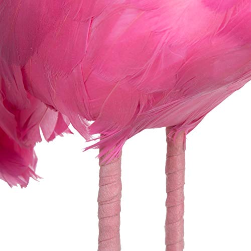 Figura de Flamenco de Plumas y Foam Rosa exótico, de 30x11x60 cm - LOLAhome