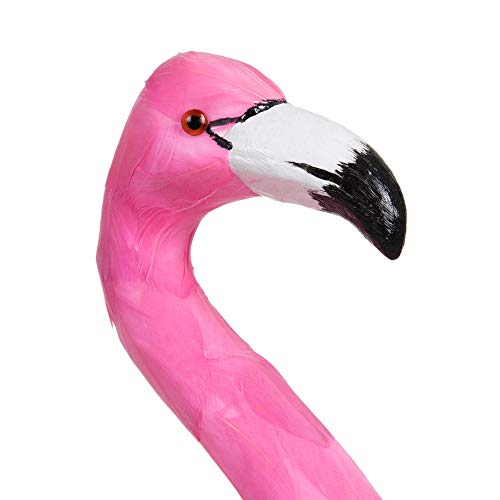 Figura de Flamenco de Plumas y Foam Rosa exótico, de 30x11x60 cm - LOLAhome