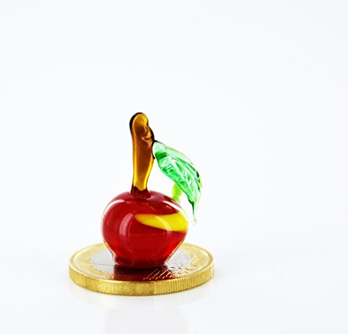 Figura de manzana con gusano (cristal), diseño de manzana con gusano