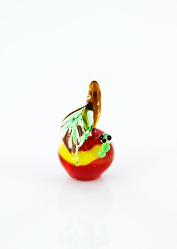 Figura de manzana con gusano (cristal), diseño de manzana con gusano