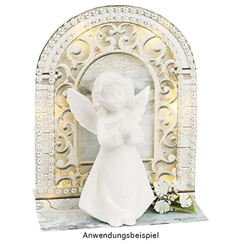 Figuras decorativas de ángel, 8 cm/8,5 cm de alto, de pie, 2 unidades